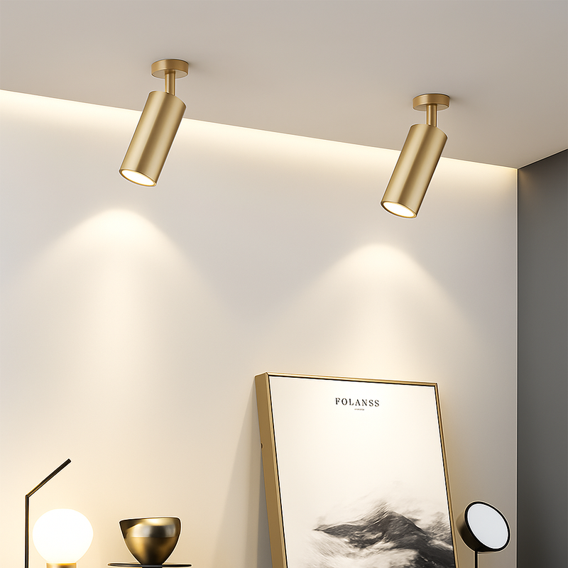 spot led en aluminium doré pour éclairage moderne intérieur