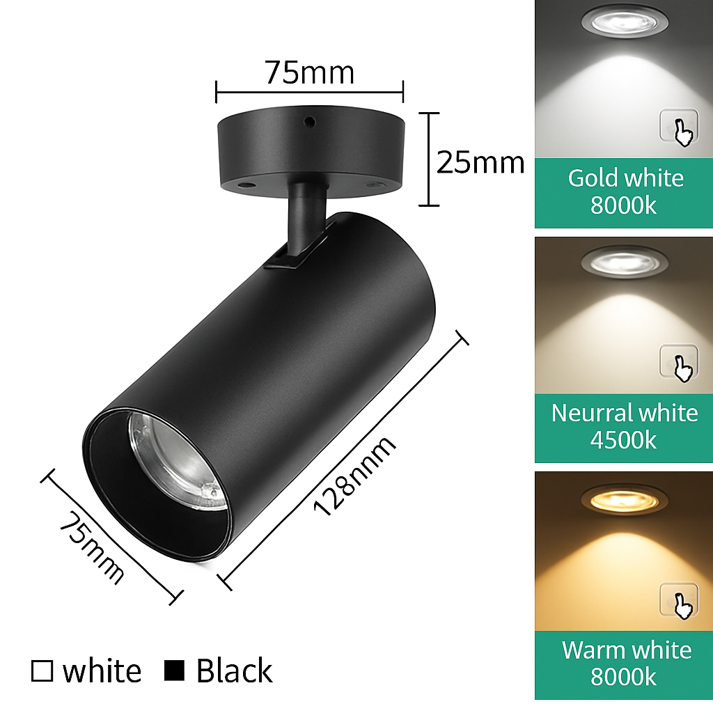 spot led plafonnier intérieur montage en surface design moderne - vue 12 sur 12