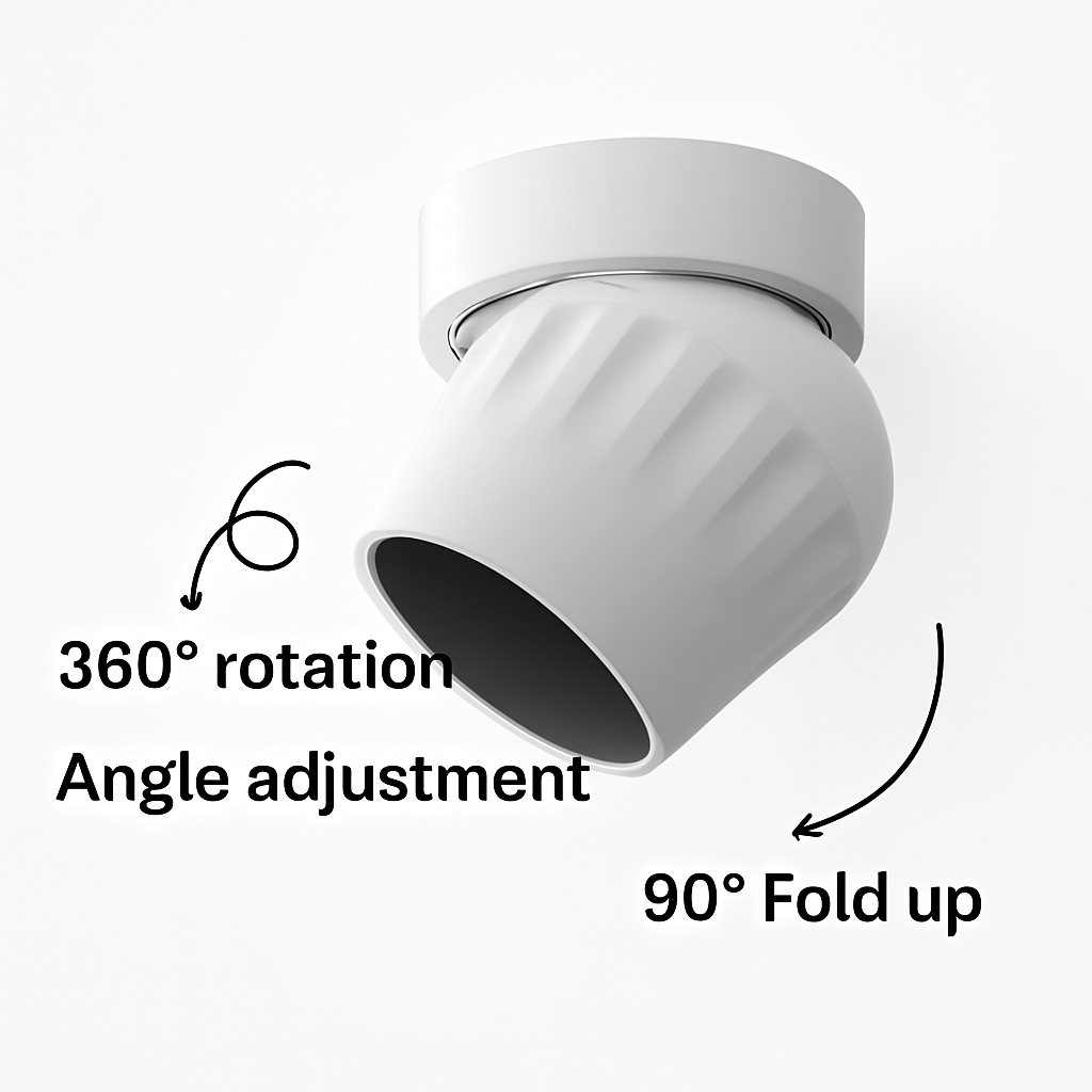spot led rotatif à 360° éclairage mural pliable et anti-vertige - vue 4 sur 10