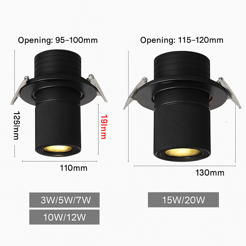 Spot lumineux Led encastrable avec technologie COB
