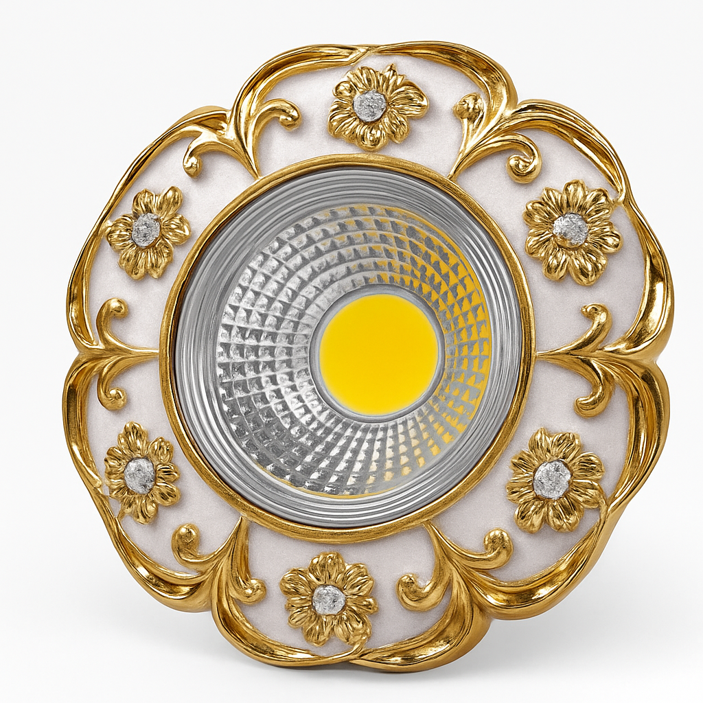 Spot lumineux Led encastrable en résine cristal incrusté de luxe - vue 7 sur 12