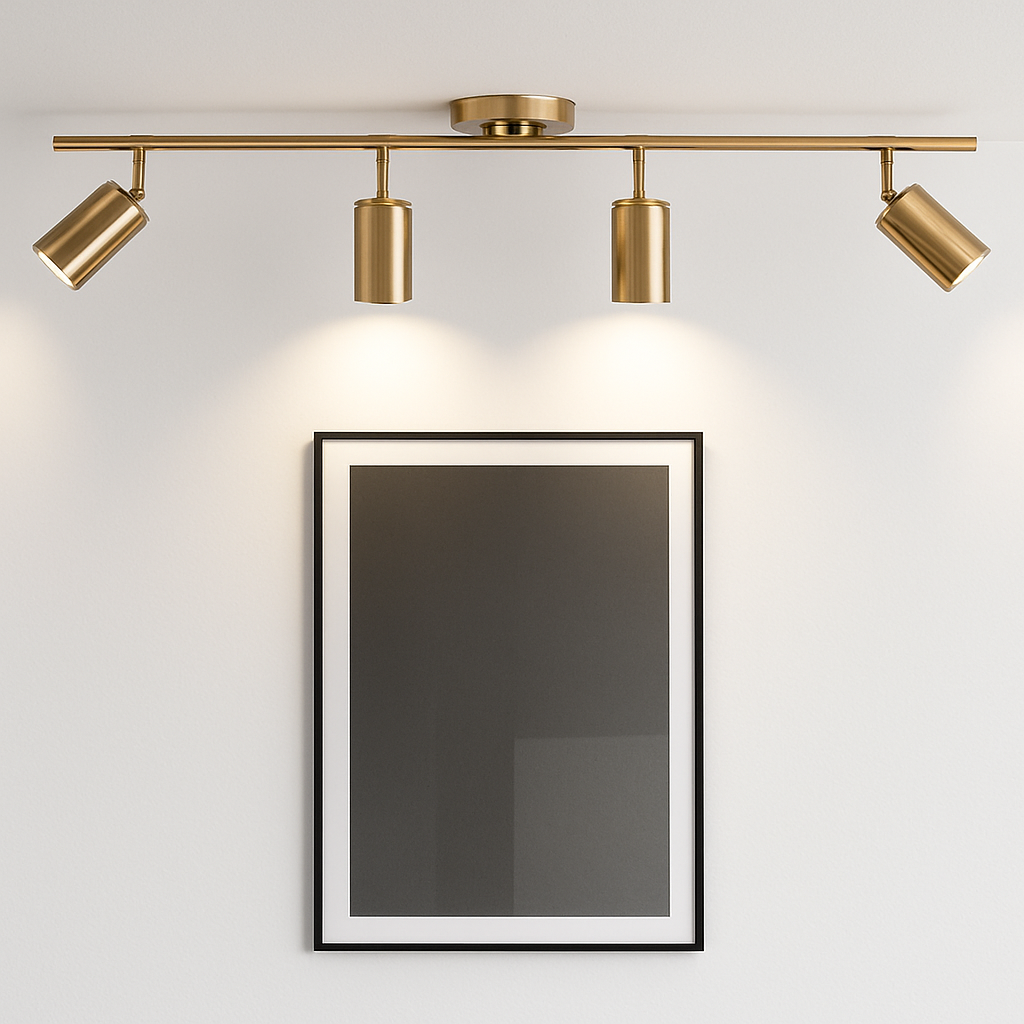 Spot moderne arrondi LED en métal doré - vue 4 sur 11