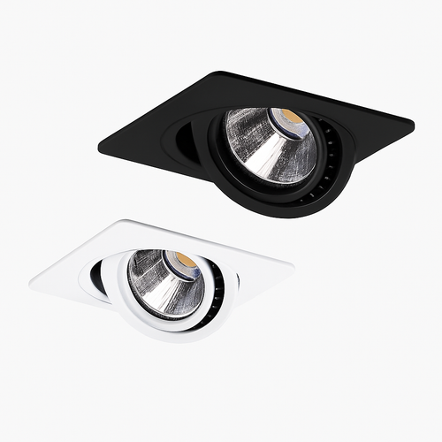 Spot moderne LED avec base carré et lumière rotative 360° Solal