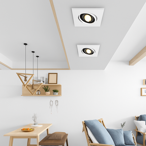 Spot moderne LED avec base carré et lumière rotative 360° Solal