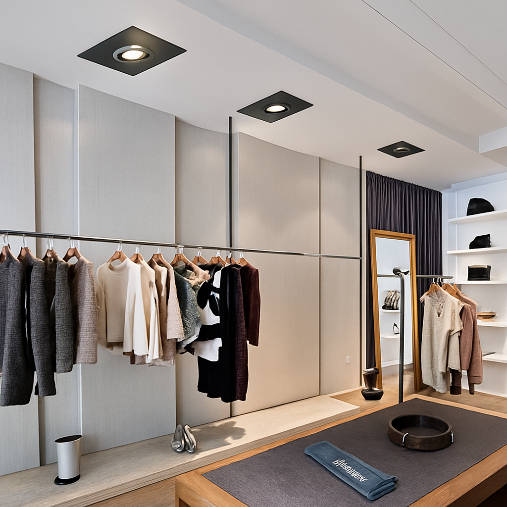 Spot moderne LED avec base carré et lumière rotative 360° Solal - vue 5 sur 6