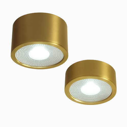 Spot moderne LED cylindrique en métal doré Tarm