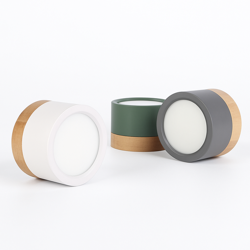 Spot moderne à LED en bois et métal coloré Allan