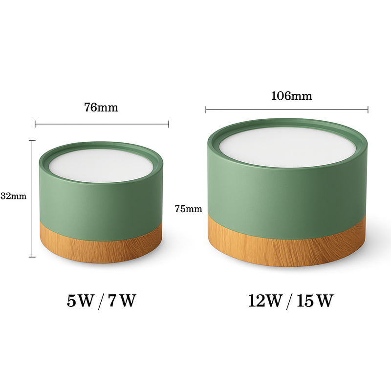 Spot moderne à LED en bois et métal coloré Allan