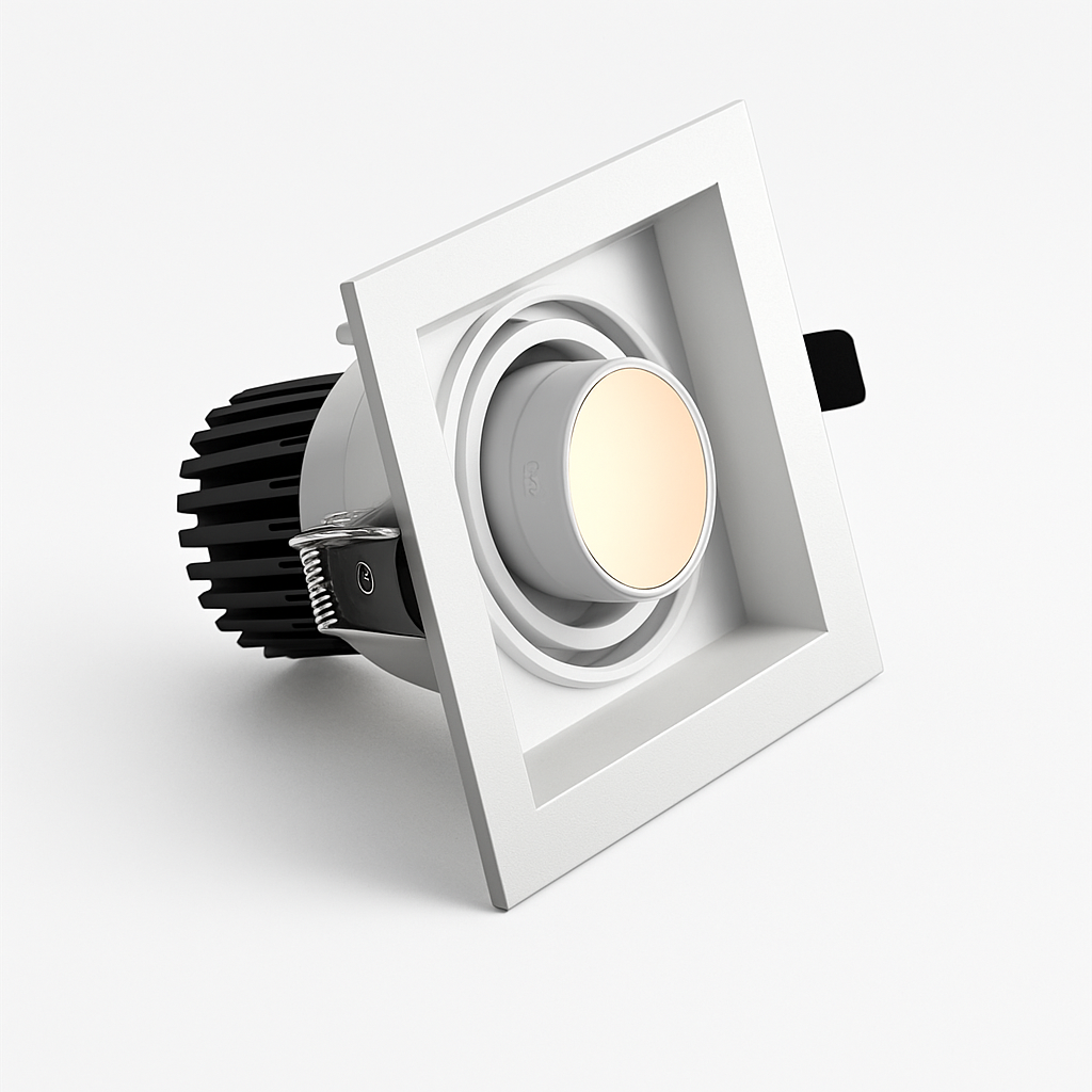Spot moderne LED à focus réglable et forme encastrable carré Tiago - vue 5 sur 8