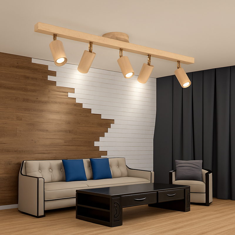 spots en noyer pour éclairage intérieur design élégant