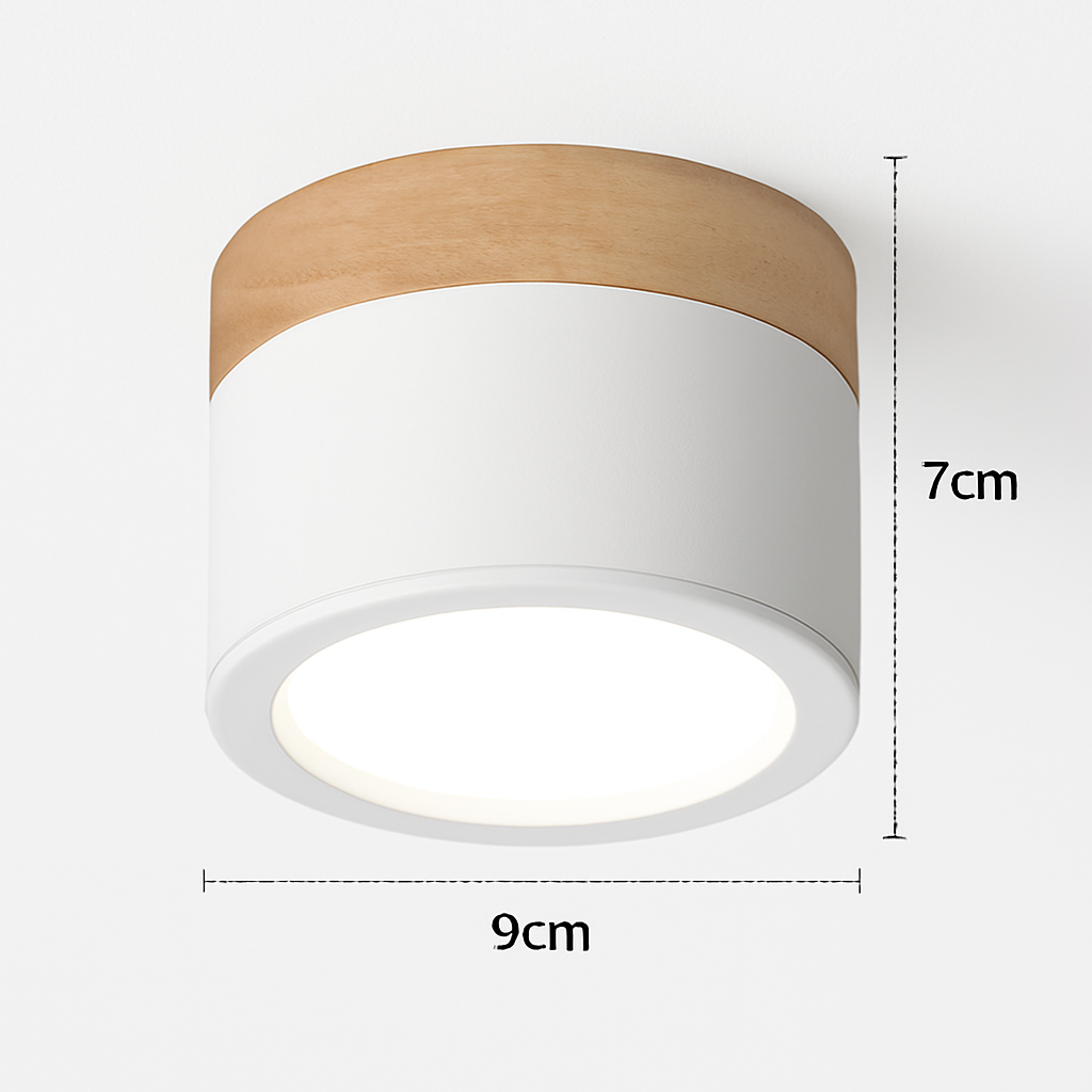 Spots LED cylindrique à base en bois Botimi - vue 5 sur 12