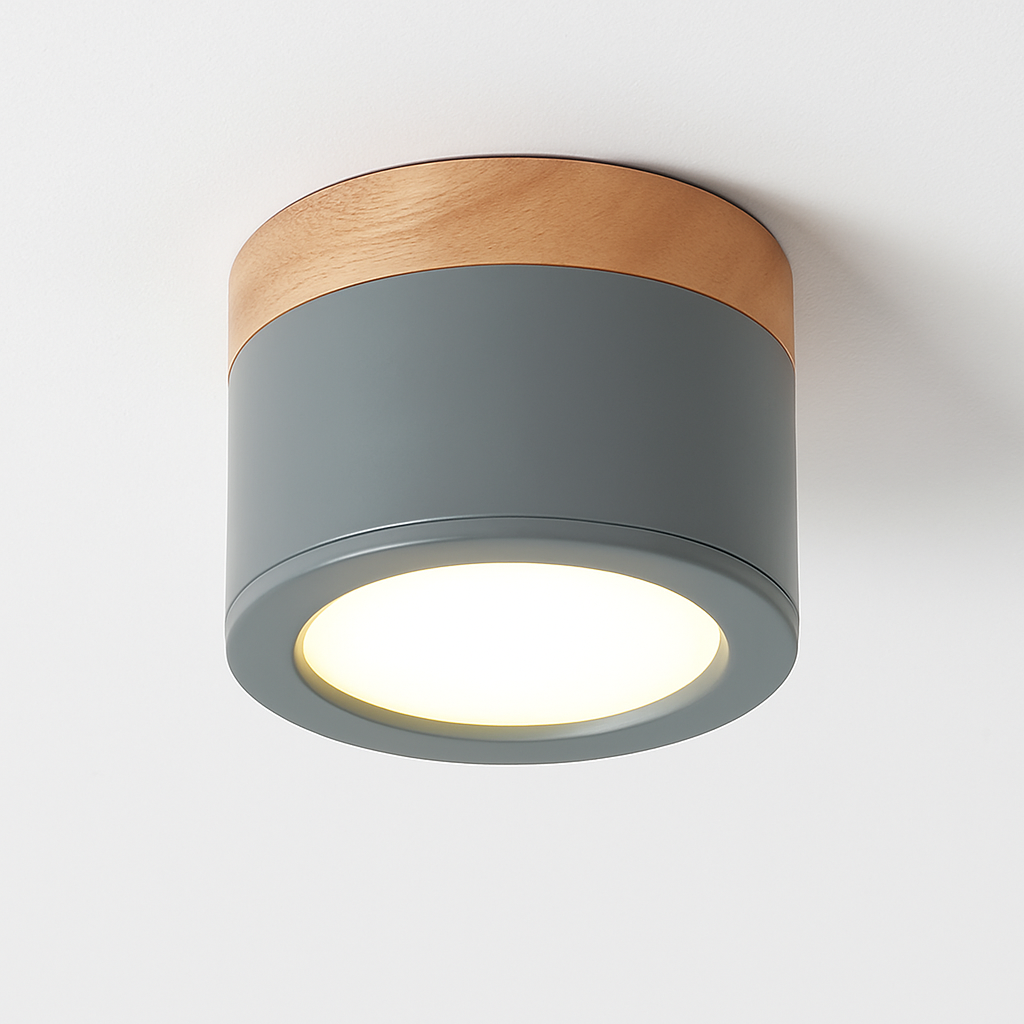 Spots LED cylindrique à base en bois Botimi - vue 9 sur 12