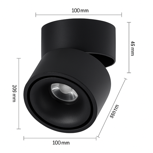 Spots LED design rond dirigeable - vue 9 sur 8