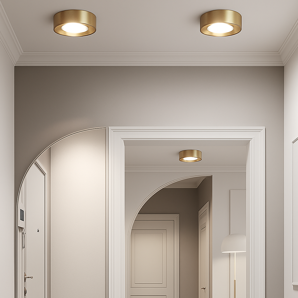 spots nordiques en cuivre led de luxe circulaires - vue 5 sur 9