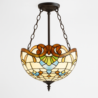 suspension antique style tiffany pour éclairage rétro et coloré