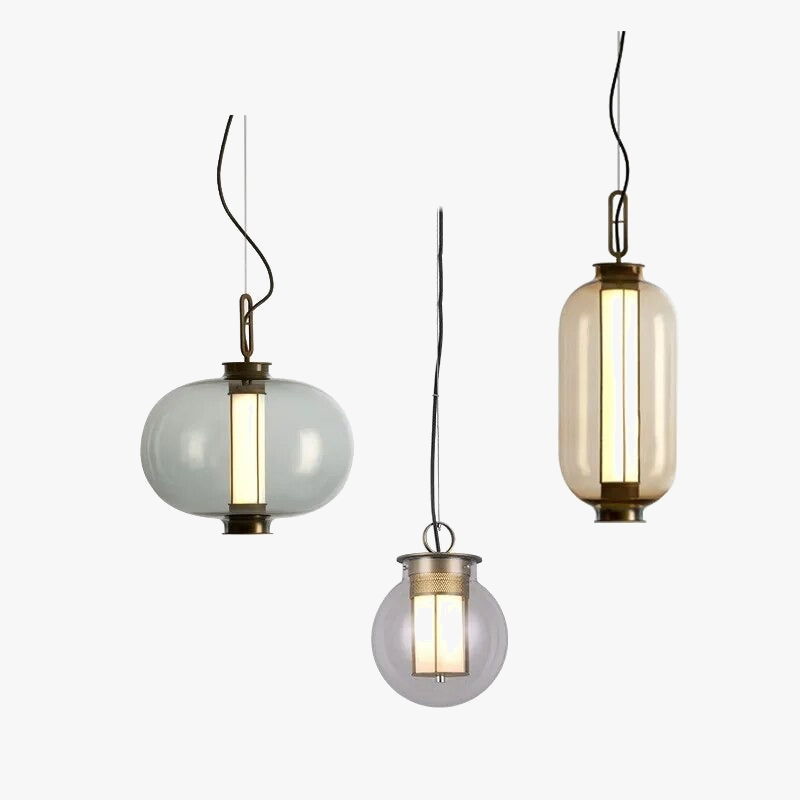 Suspension arrondie en verre loft postmoderne