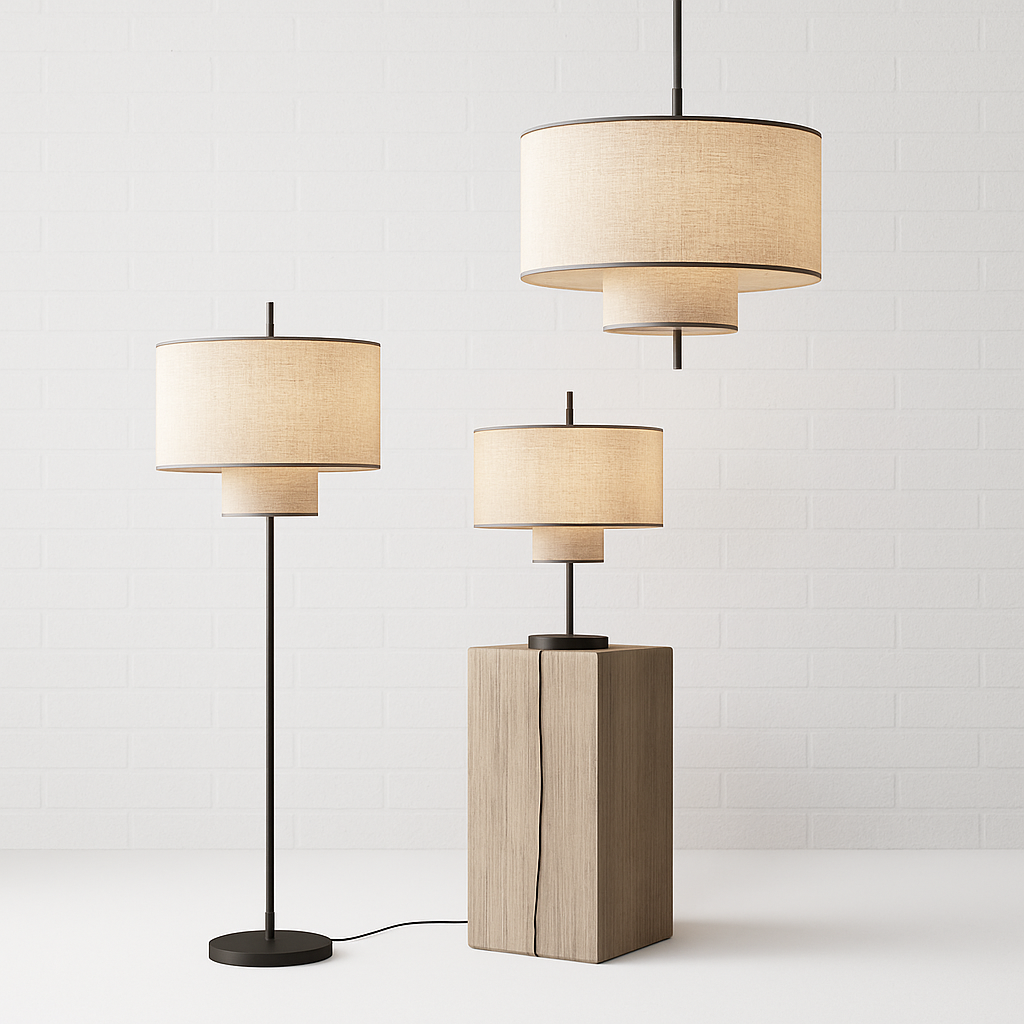 suspension artistique en tissu design fait main éclairage moderne - vue 4 sur 9