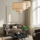 suspension artistique en tissu design fait main éclairage moderne