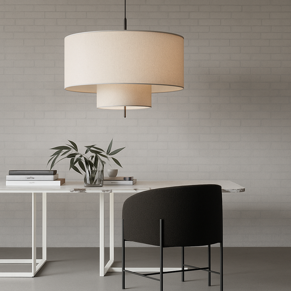 suspension artistique en tissu design fait main éclairage moderne - vue 6 sur 9