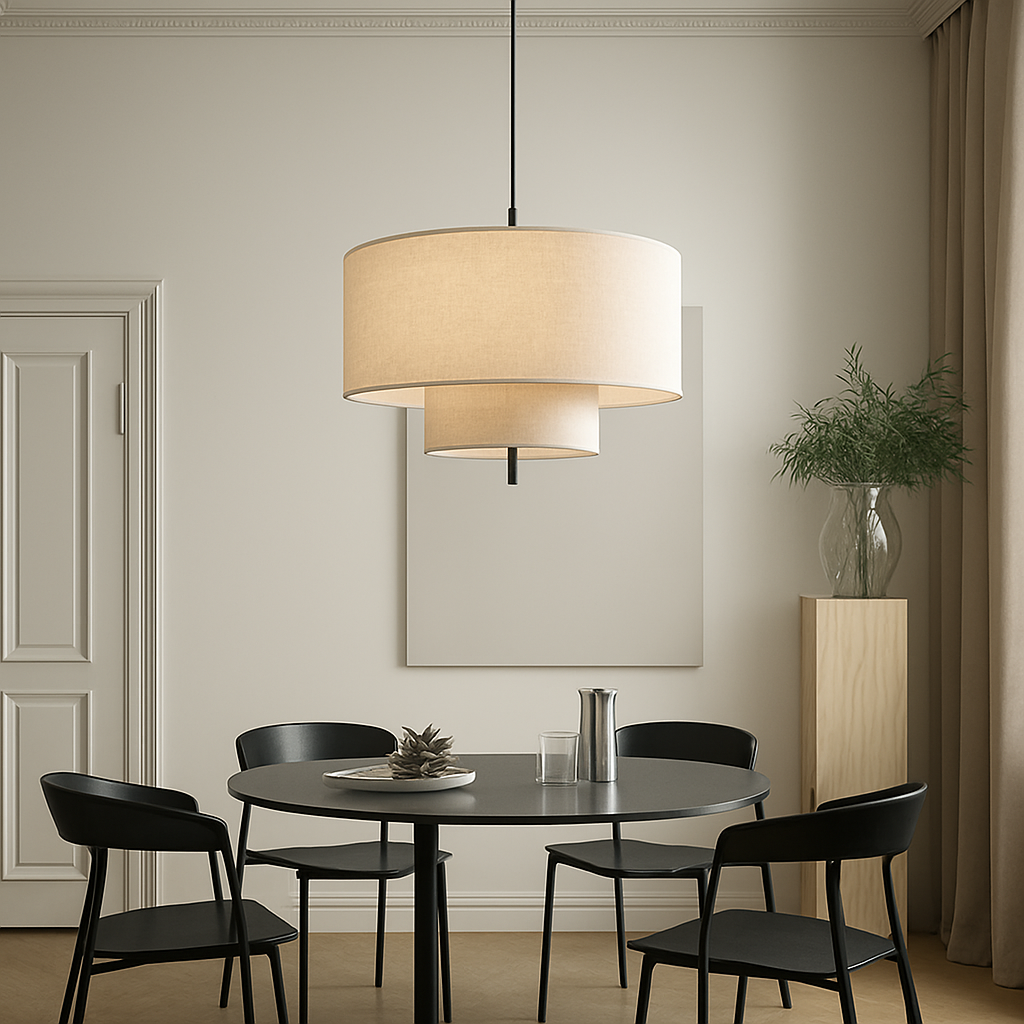 suspension artistique en tissu design fait main éclairage moderne - vue 7 sur 9