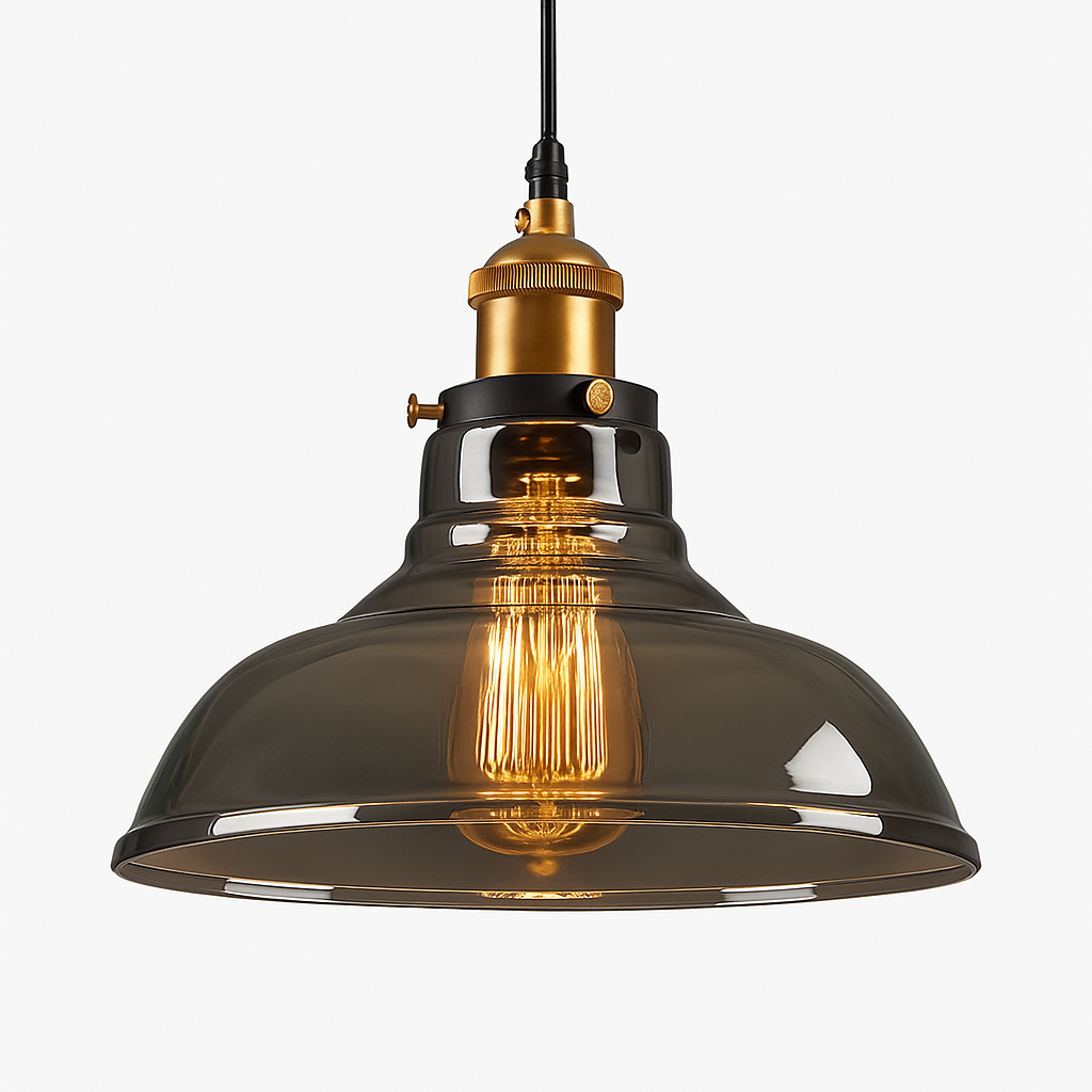Luminaire vintage en laiton et verre design élégant et stylé Luminaire vintage en laiton et verre design élégant et stylé