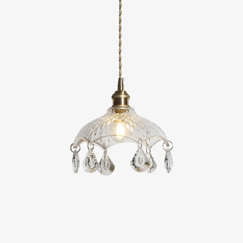 Suspension avec abat-jour en verre vintage Louvain