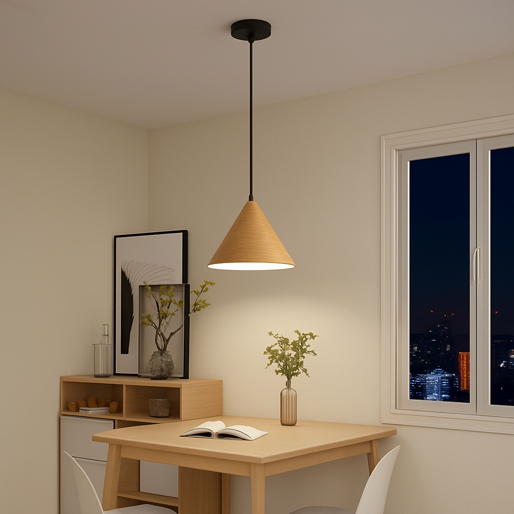 Suspension bois grain simple moderne jap vintage bar - vue 6 sur 8