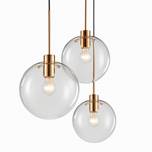 Suspension boules en verre et tige