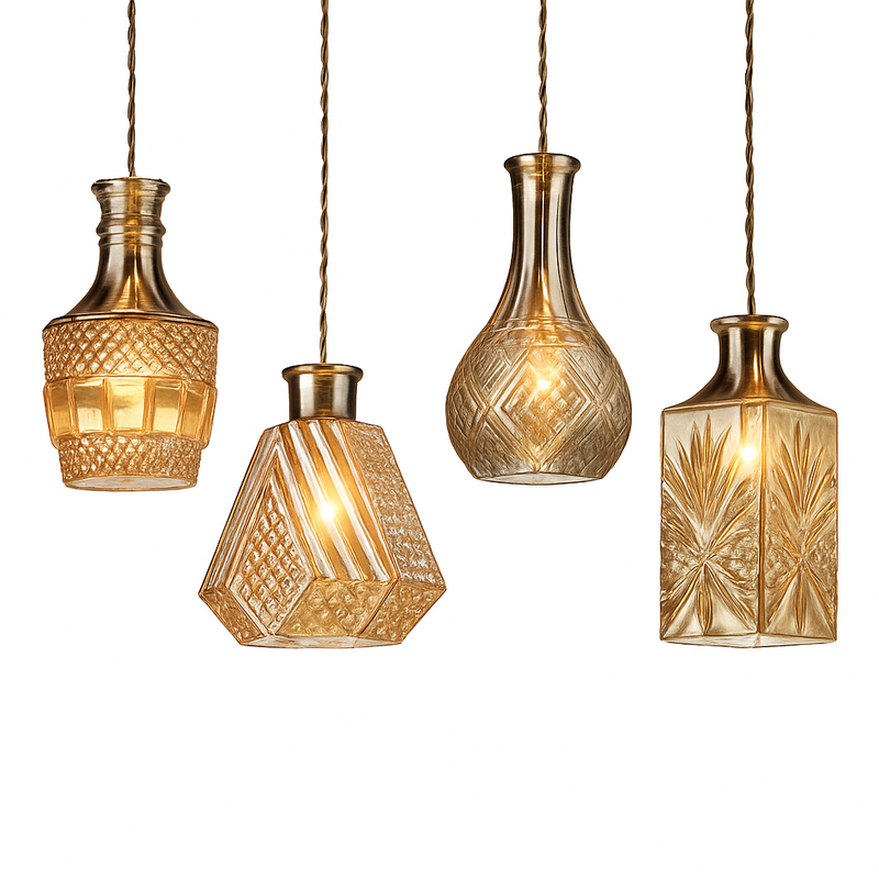 Suspension bouteilles en verre de plusieurs formes Bottle