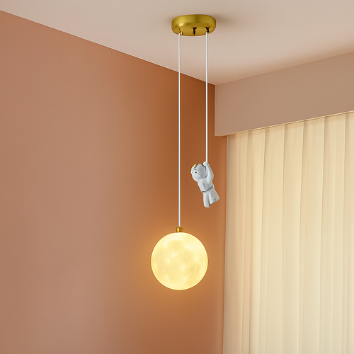 suspension créative astronaute pour chambre d'enfants décorative à led - vue 3 sur 6