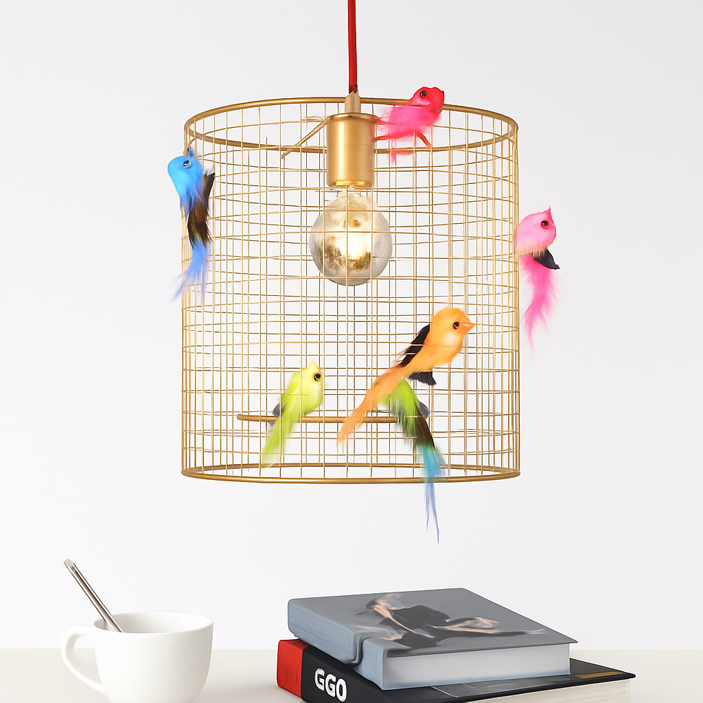 suspension créative en forme de cage à oiseaux style nordique décoratif - vue 3 sur 8