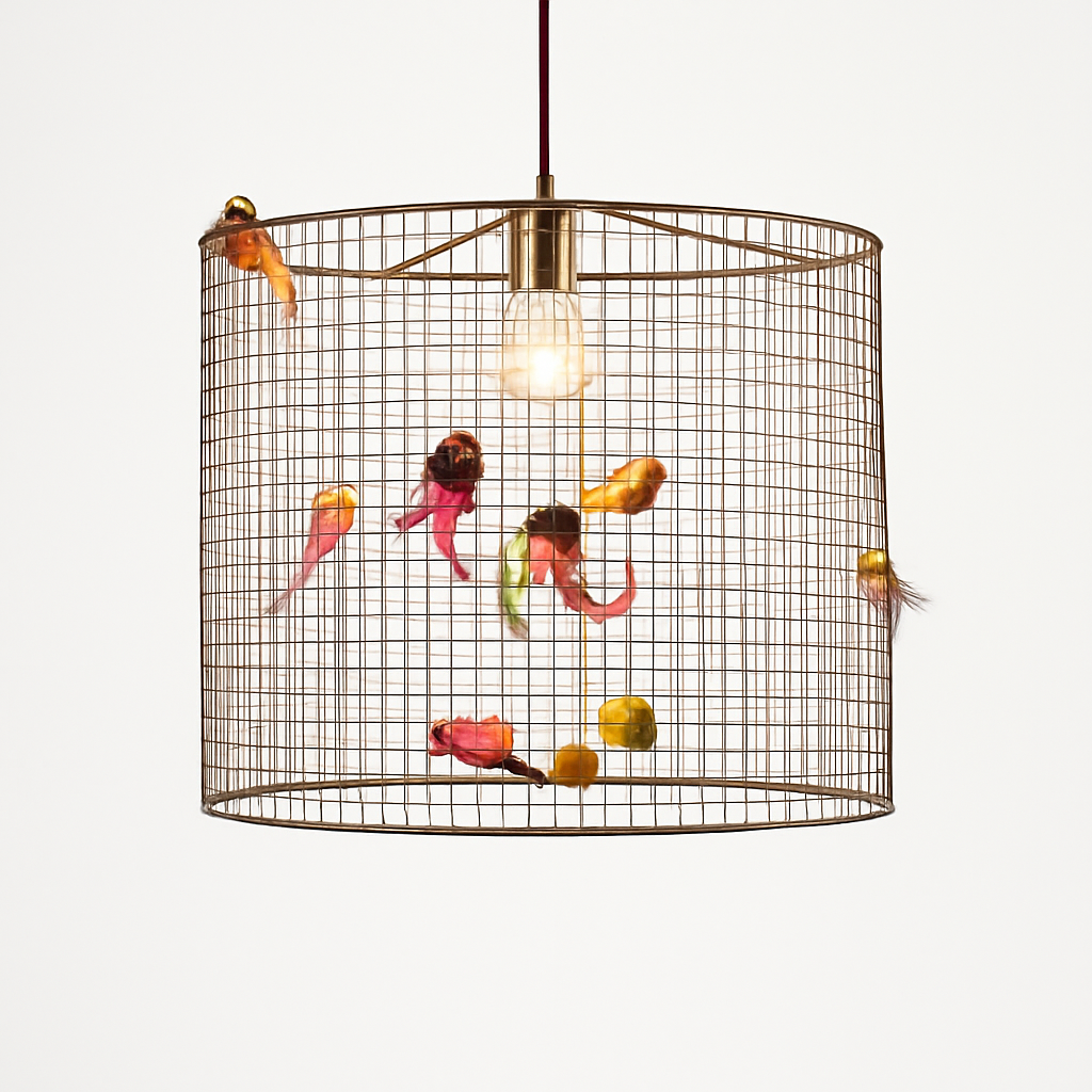 suspension créative en forme de cage à oiseaux style nordique décoratif - vue 4 sur 8