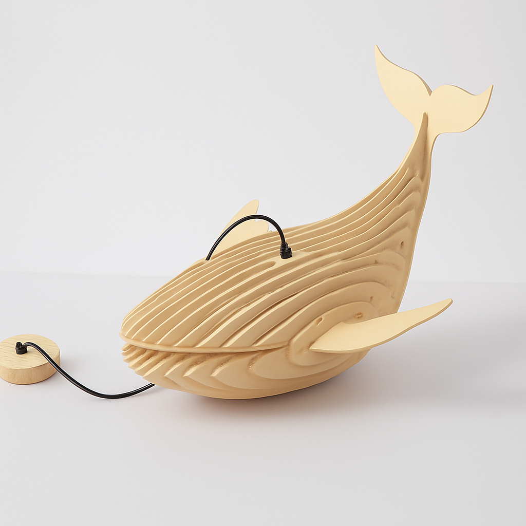 suspension d'art moderne en bois forme baleine pour restaurant - vue 5 sur 8