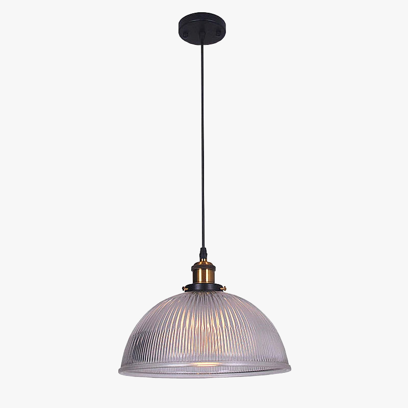 Suspension demi boule en laiton et verre transparent