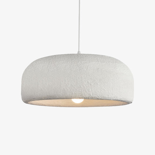 Suspension design avec abat-jour arrondi blanc Mango