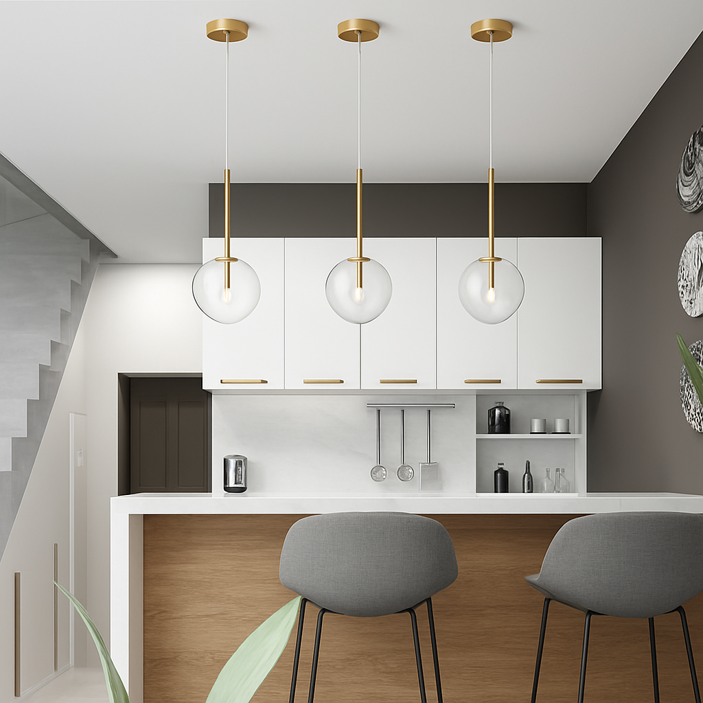 Suspension design avec boule en verre suspendue Dixie - vue 3 sur 5