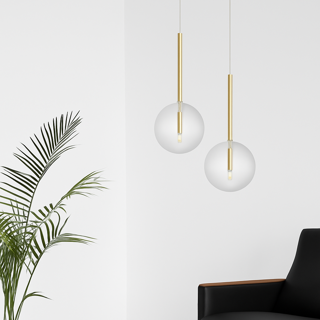 Suspension design avec boule en verre suspendue Dixie - vue 2 sur 5