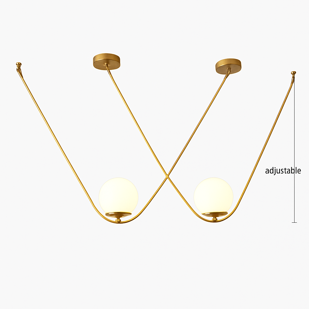 Suspension design boule de verre avec bras doré Arto - vue 4 sur 5
