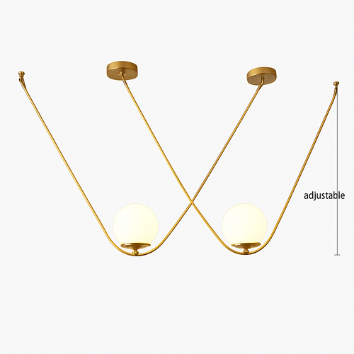Suspension design boule de verre avec bras doré Arto - vue 5 sur 5