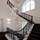 Suspension design boule en verre à LED rose gold ou noire