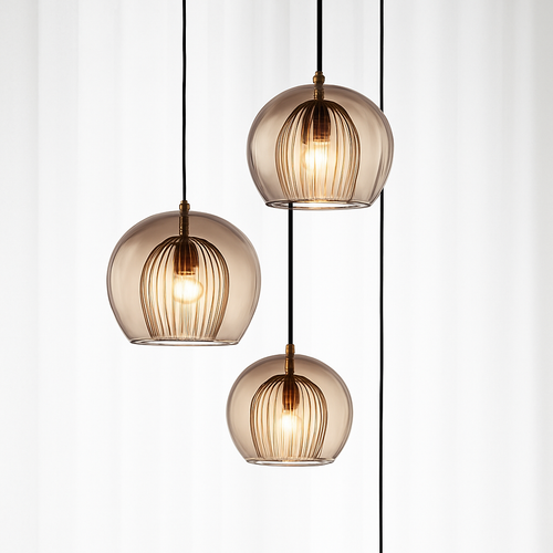 Suspension design boule nordique moderne en verre créative