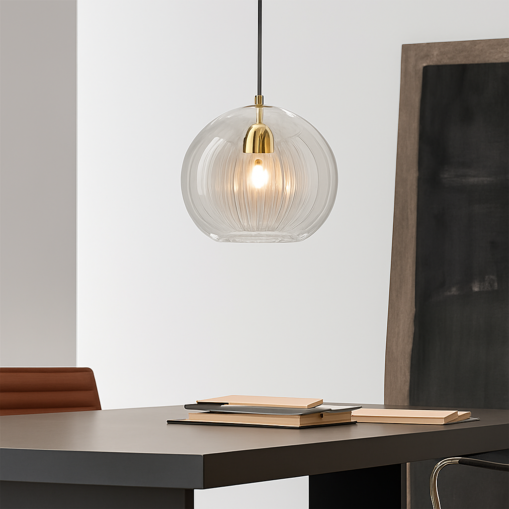 Suspension design boule nordique moderne en verre créative - vue 4 sur 15