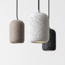 Suspension design cylindrique en ciment façon terrazzo LED