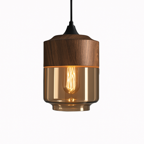 Suspension design en bois et verre Loft Retro