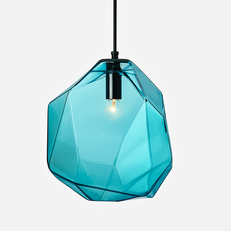 Suspension design en verre géométrique de couleurs