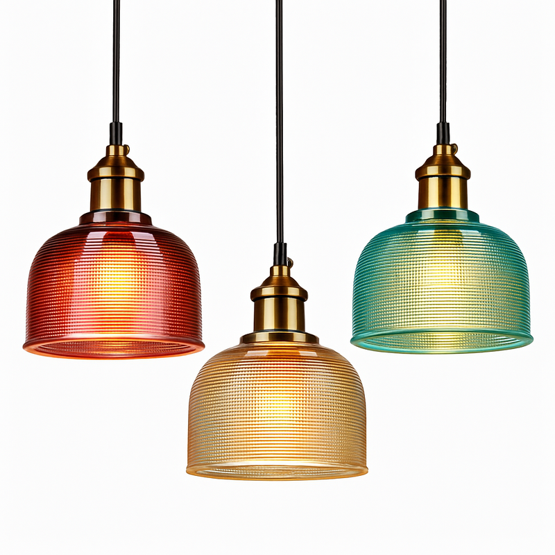 Suspension design en verre grainé style industriel Bowl