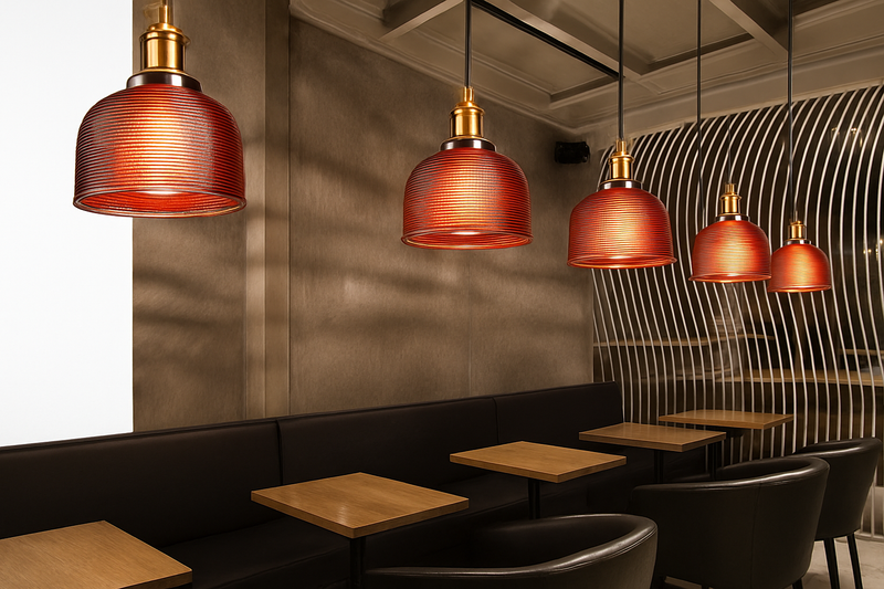 Suspension design en verre grainé style industriel Bowl