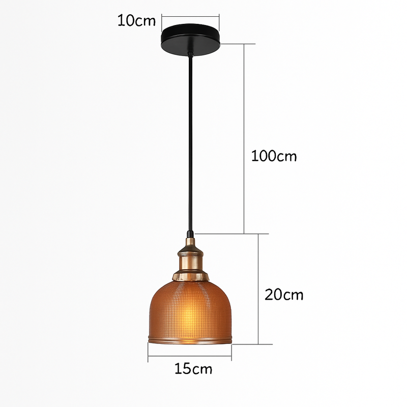Suspension design en verre grainé style industriel Bowl