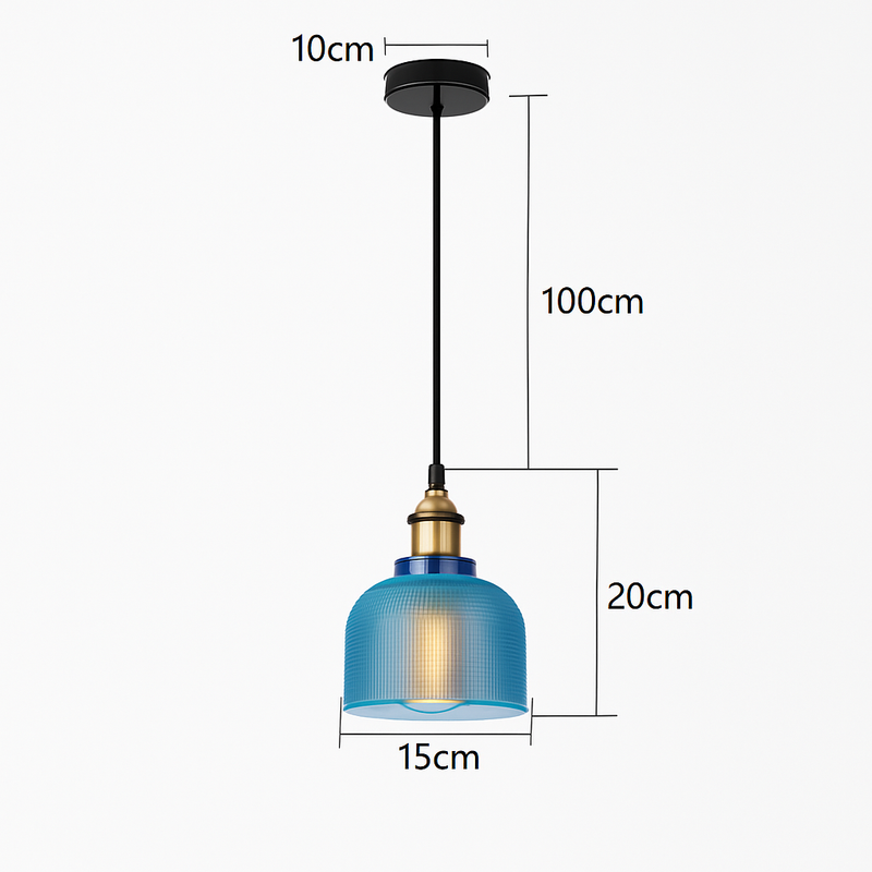 Suspension design en verre grainé style industriel Bowl