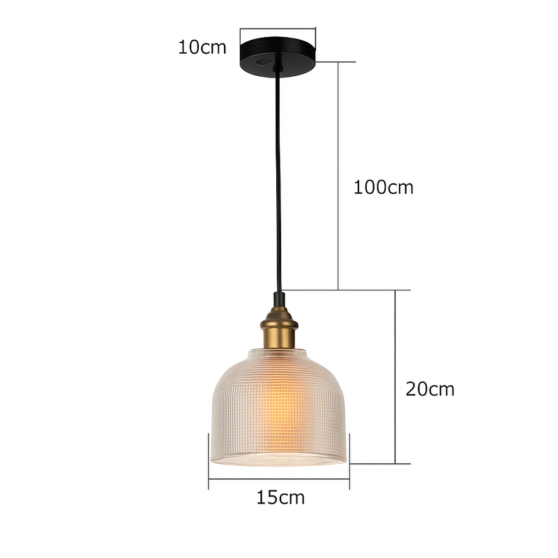 Suspension design en verre grainé style industriel Bowl